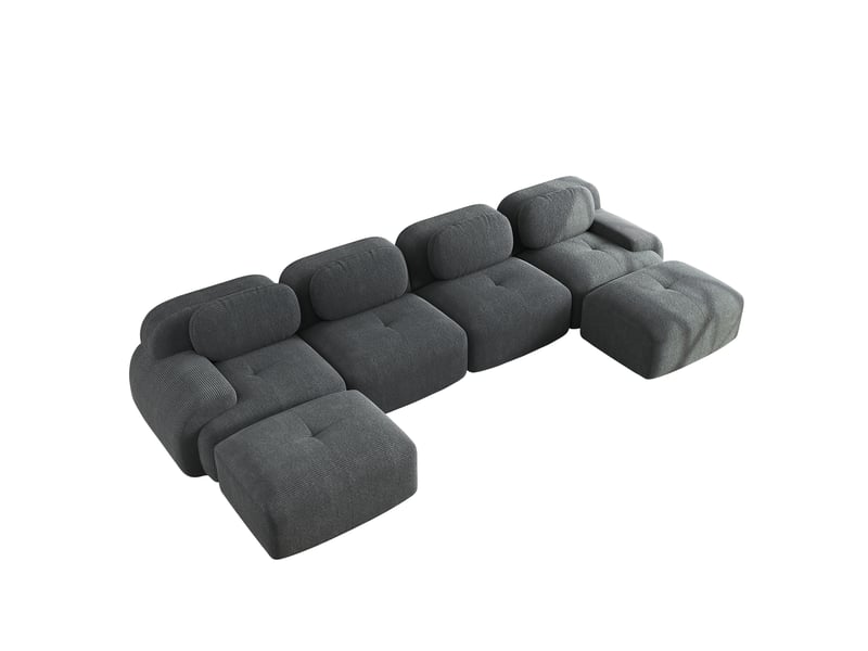  Canapé modulable, canapé de salon, en velours, gris, sans montage, sans structure, chambre, pour salon  - Conforama B