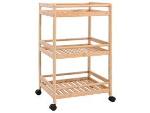 Desserte de cuisine, chariot de rangement avec roues naturel 46x38x76 cm bambou