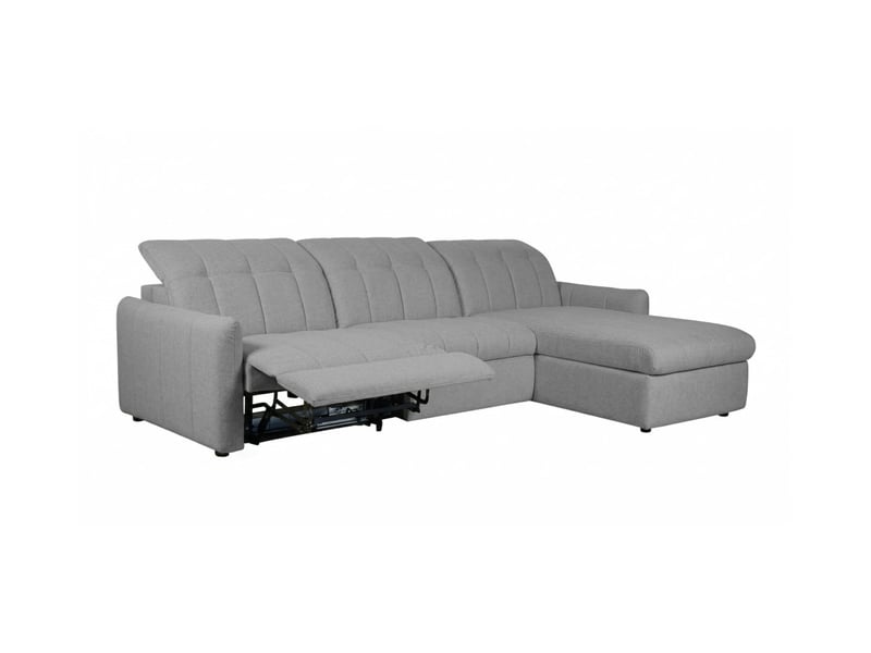  Canapé d'angle convertible roma avec relax électrique en tissu - gris foncé ROMA - Conforama D