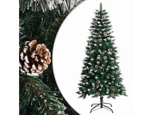 Sapin de noël artificiel, arbre de noël avec support vert 120 cm pvc