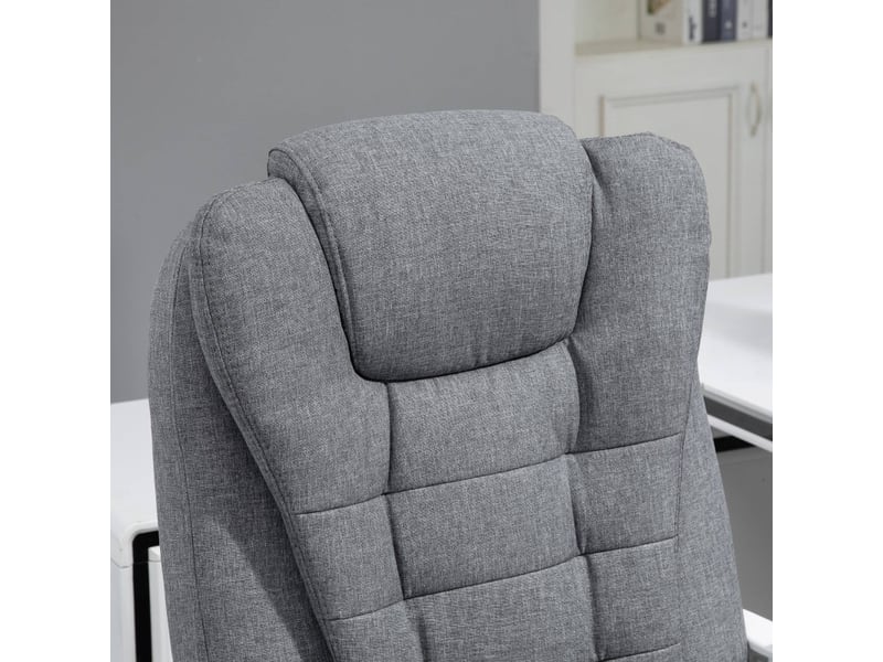 Chaise de bureau massante chauffante inclinable 135° - lpospi - pivotante, hauteur réglable, polyester gris - Conforama C