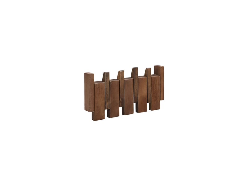 Home deluxe patère porte - 32 x 3,5 x 15 cm, marron noisette | en hévéa | panneau à crochets, patère murale, crochets à vêtements - Conforama D