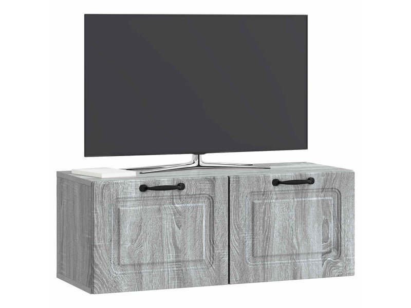  Meuble tv - banc tv - meuble de rangement mural 78,5 x 31 x 30 cm sonoma gris bois d'ingénierie  - Conforama C