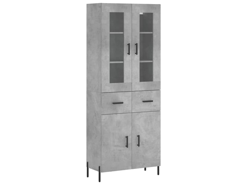  Buffet haut - bahut - meuble de rangement gris béton 69,5x34x180 cm bois d'ingénierie  - Conforama A