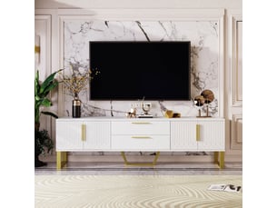 Meuble tv coloris blanc 170 cm <strong>OKMYHOME</strong>  <strong></strong>