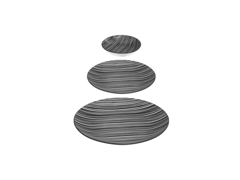  Service de table 18 pièces bohemia zèbre 27cm noir  - Conforama A