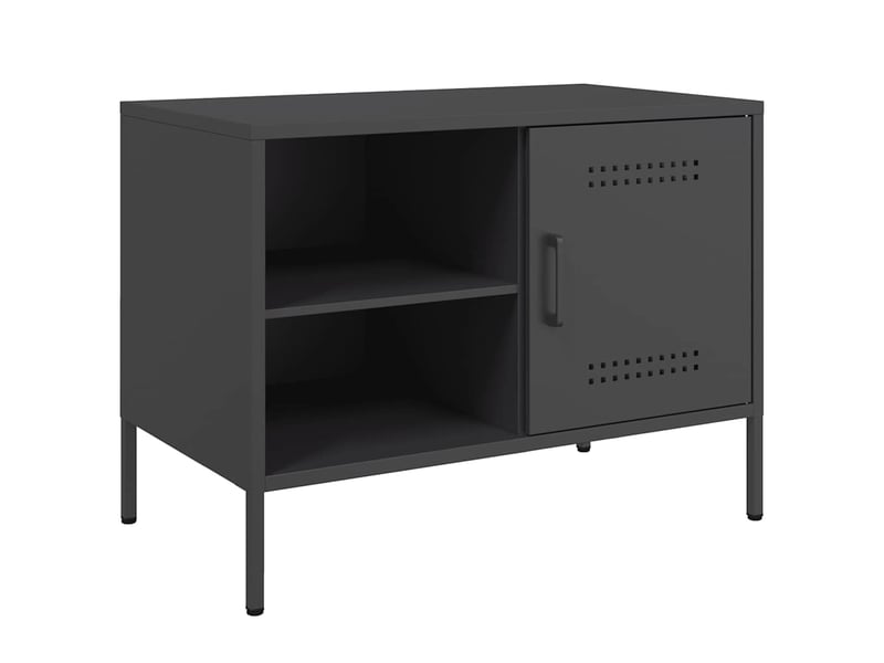  Meuble tv - banc tv - meuble de rangement noir 68x39x50,5 cm acier  - Conforama A