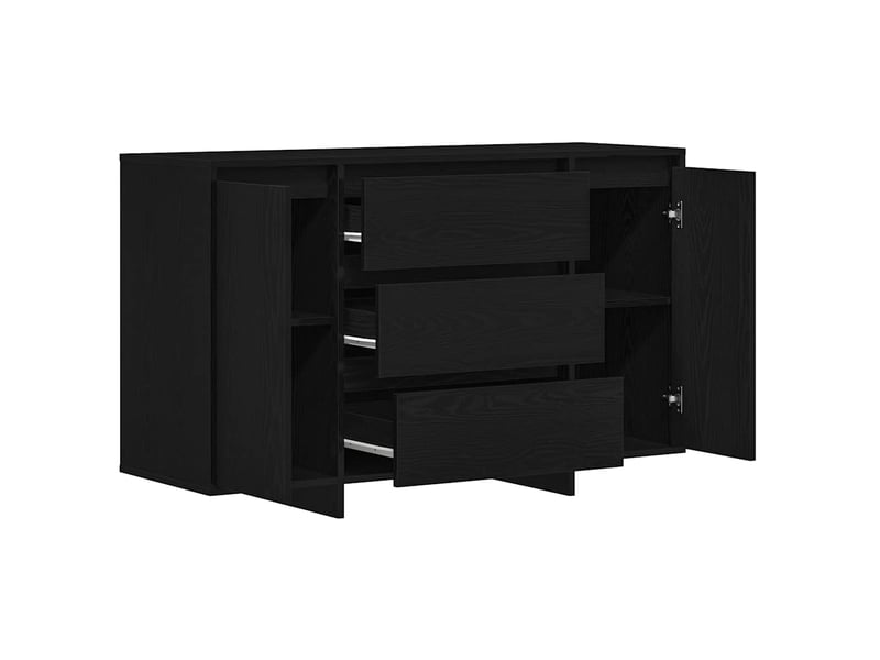  Buffet - bahut - meuble de rangement chêne noir 120 x 41 x 75 cm bois d'ingénierie  - Conforama E