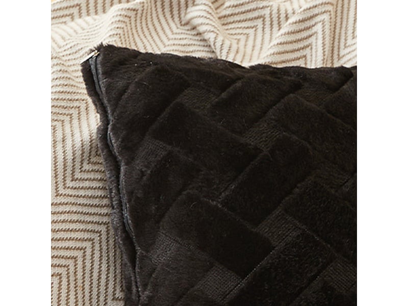  Coussin carré en tissu à motifs noir 43x43 cm  - Conforama E