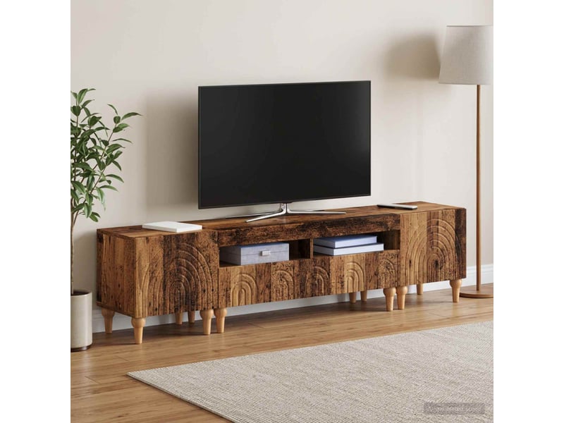 Ensemble de 3 meubles tv led bois ancien bois d'ingénierie shl93443 - Conforama C