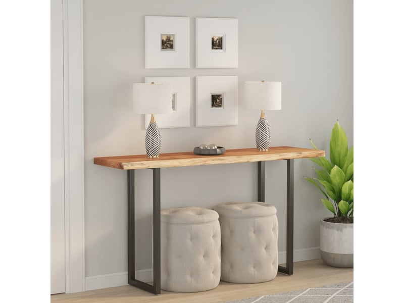 Dessus de table - plateau de table - dessus de bureau 140x40x3,8 cm rectangulaire bois massif acacia - Conforama B