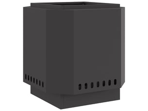 Brasero exterieur, foyer sans fumée noir 48x48x51 cm acier patiné shl30023