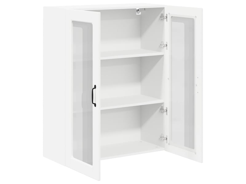  Meuble mural de cuisine, cabinet en verre mural blanc 80x31x100cm shl3191  - Conforama E