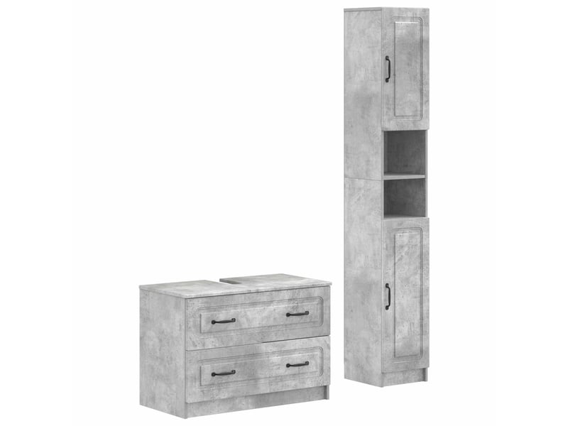 Ensemble de 2 meubles de salle de bain utrecht gris béton cf63213 - Conforama A