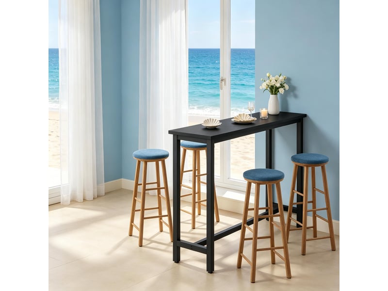  Table de salle à manger avec pieds réglables et structure renforcée, pour cuisine et salle à manger, 140 × 100 × 40 cm  - Conforama C