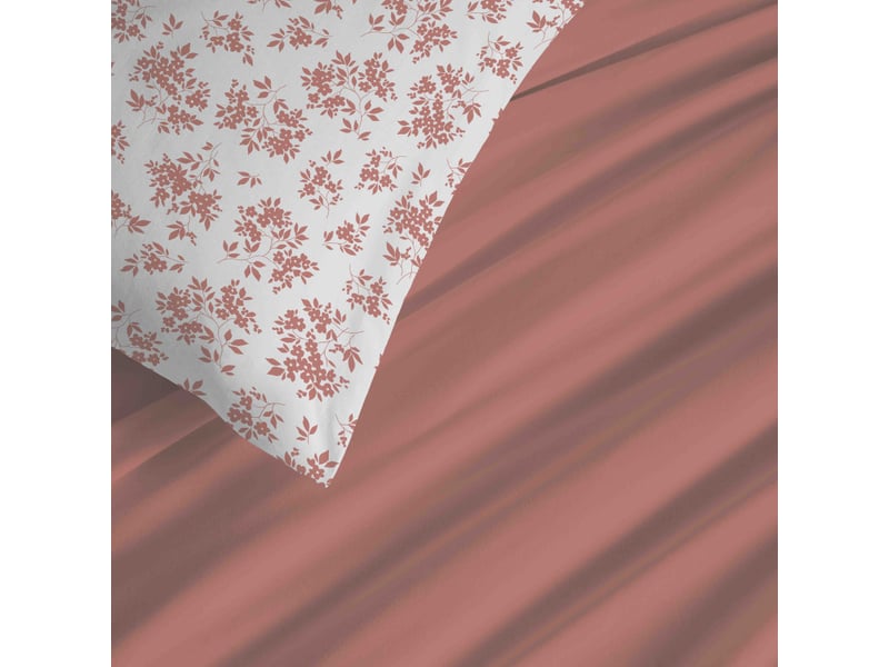 Pack complet housse de couette réversible vanessa 6 pièces pour lit 140 x 190 eloise abricot - Conforama C