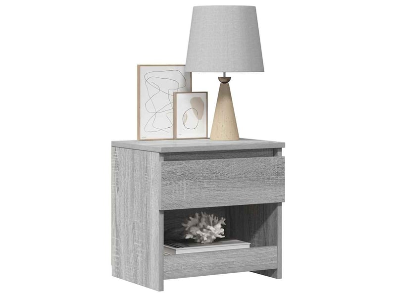  Table de chevet - cabinet de chevet - table de nuit sonoma gris 40x30x39 cm bois d'ingénierie  - Conforama E