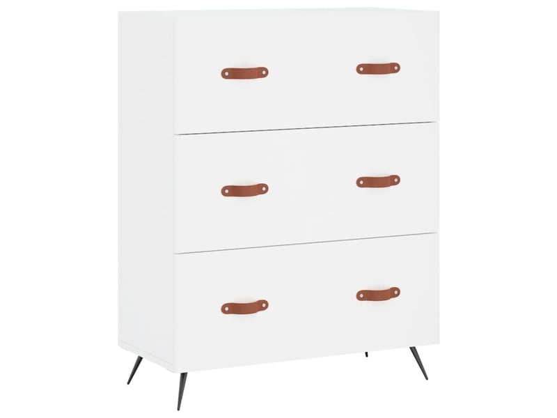  Commode chambre adulte, armoire à tiroirs blanc 69,5x34x90 cm bois d'ingénierie  - Conforama A