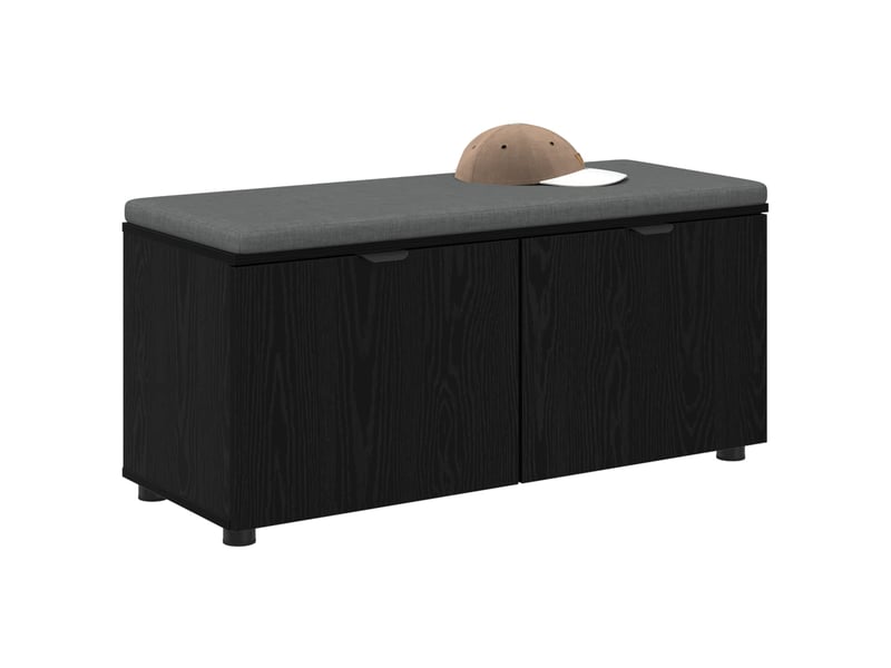  Banc d'entrée, banc interieur avec coussin chêne noir 100x38x46 cm shl63689  - Conforama C