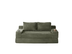 Canapé droit compressé convertible <strong>LEYTN</strong> <strong></strong> 2 places Tissu vert
