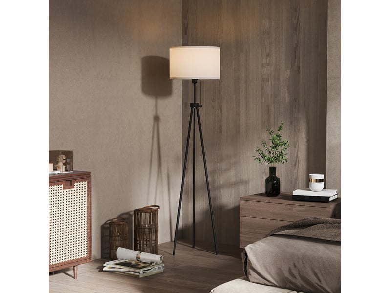  Lampadaire 37x37x152 cm e27 métal noir et blanc  - Conforama B
