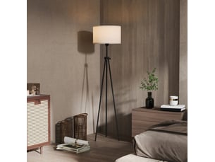 Lampadaire 37x37x152 cm e27 métal noir et blanc
