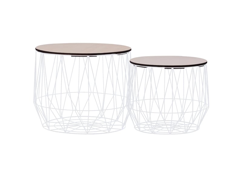  Vidaxl tables basses 2 pcs blanc  - Conforama A