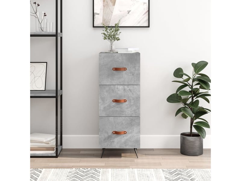  Buffet - bahut - meuble de rangement gris béton 34,5x34x90 cm bois d'ingénierie  - Conforama B