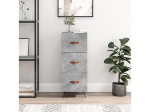 Buffet - bahut - meuble de rangement gris béton 34,5x34x90 cm bois d'ingénierie
