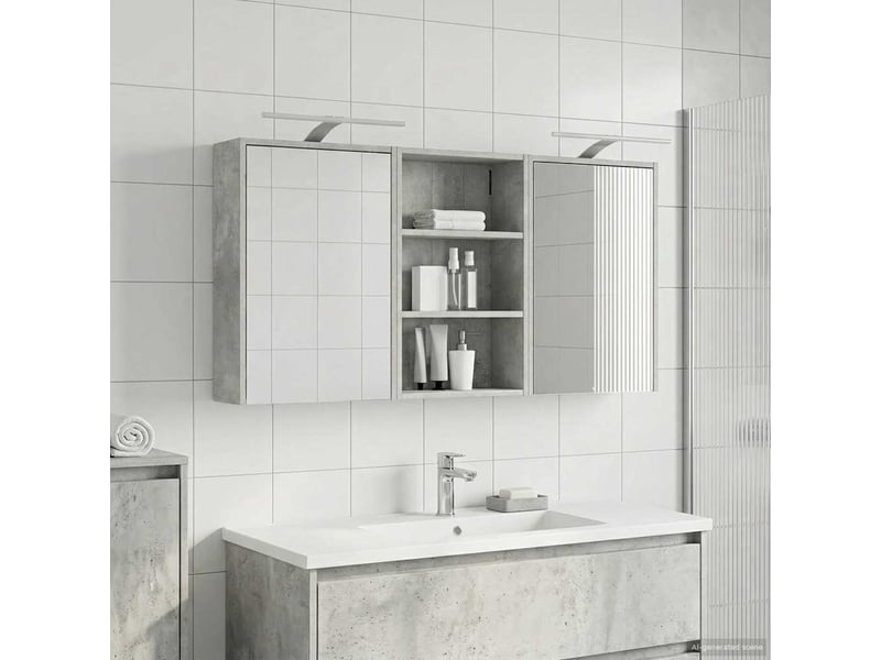  Ensemble de meubles de salle de bain 3 pcs 126x16x62.5 cm shl9222  - Conforama D