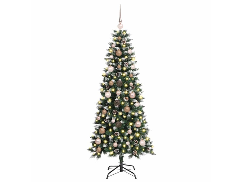  Sapin de noël - arbre de noël artificiel vert 150 cm pvc, plastique et acier  - Conforama C
