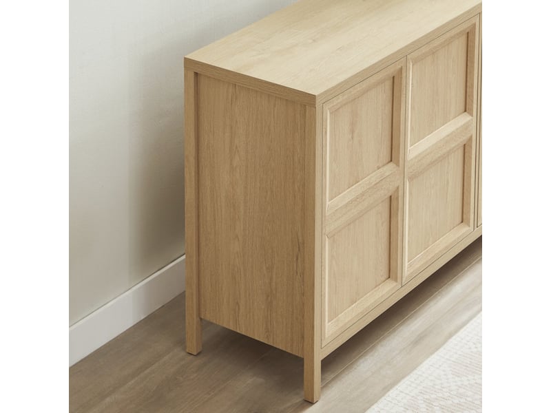  Buffet, 160 x 40 x 80 cm, armoire de rangement avec ouverture tip-on, commode, marron  - Conforama E