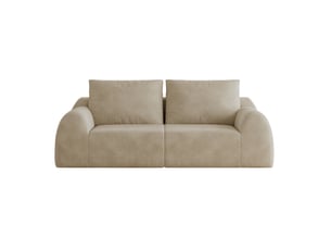 Canapé 2 places 190 x 95 x 85 cm – kaki – tissu chenille, assise moelleuse, livré compressé