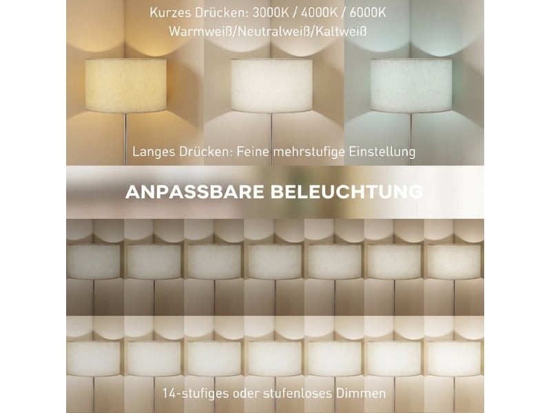  Lampadaire 40x40x168 cm réglable en hauteur métal argenté et beige  - Conforama D