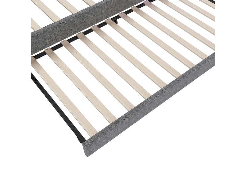  Lit gigogne 90x200 banquette lit en lin gris avec rangement, port usb et éclairage led  - Conforama W