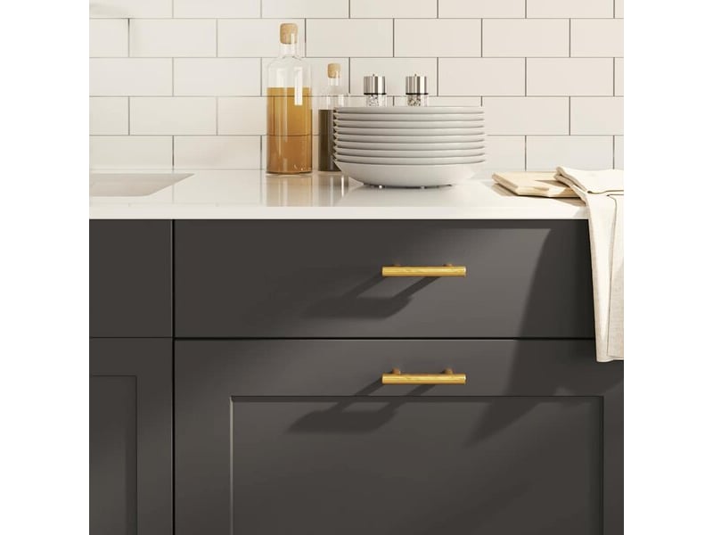  Poignées d'armoire, 10 unités, dorées, acier inoxydable cfe3308234  - Conforama B