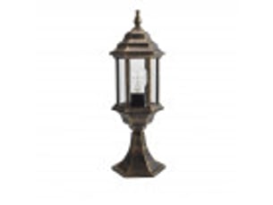 Lanterne de muret extérieur fabrilamp pollux noir et or, 1 x e27, ip44, 48,5 x 17 x 17 cm
