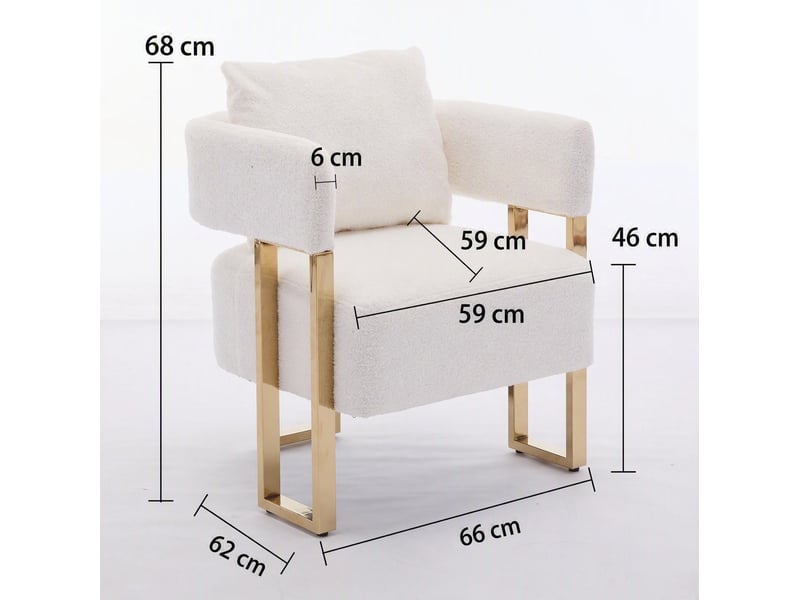  Fauteuil de relaxation 1 place 68 x 68 x 70 cm blanc en velours, avec coussins de tête et lombaires  - Conforama C