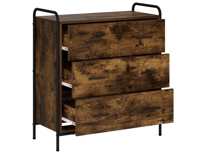 Buffet salon, buffet de rangement chêne fumé 97x33x81 cm bois d'ingénierie shl98089 - Conforama C