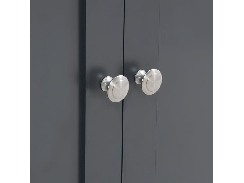  Buffet cuisine moderne 160x75cm, 4 portes 3 tiroirs, rangement salle à manger gris noir mdf  - Conforama W