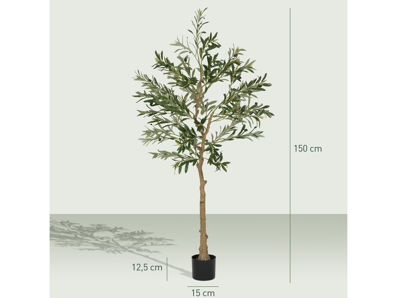  Olivier artificiel 150 cm plante artificielle intérieur, fausse plante décoration pour maison, bureau, salon, chambre  - Conforama E
