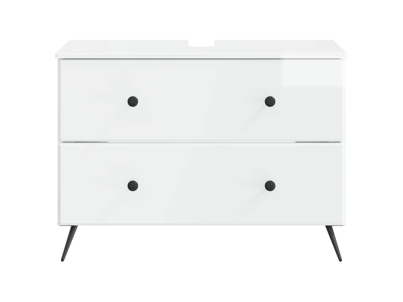 Meuble sous lavabo de salle de bain breda blanc brillant cf64832 - Conforama D