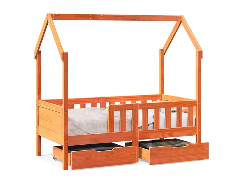  Cadre de lit enfant avec tiroirs sans matelas 70x140 cm bois  - Conforama A