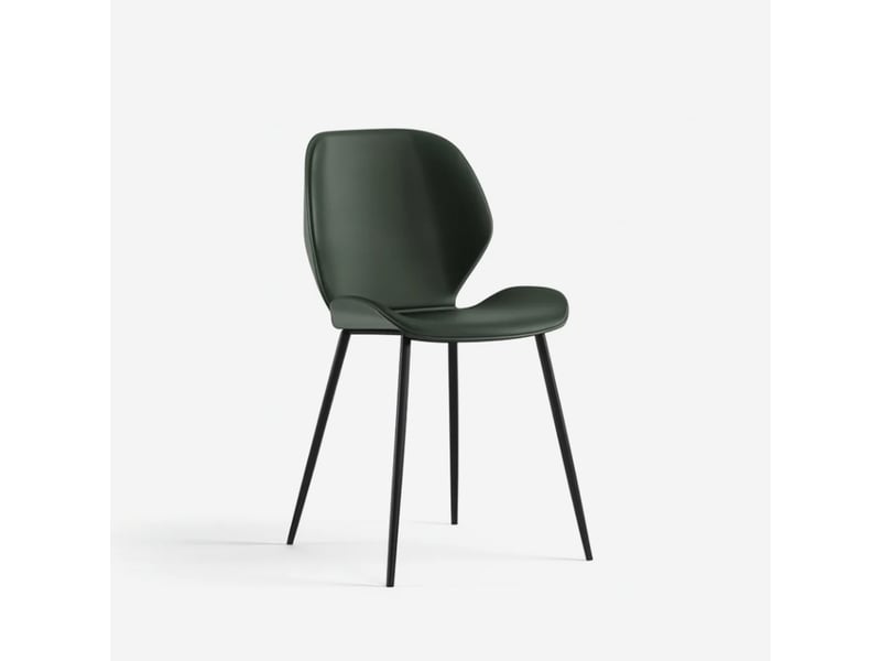  Lot de 4 chaises de salle à manger rembourrées soft-touch callisto - vert foncé  - Conforama C
