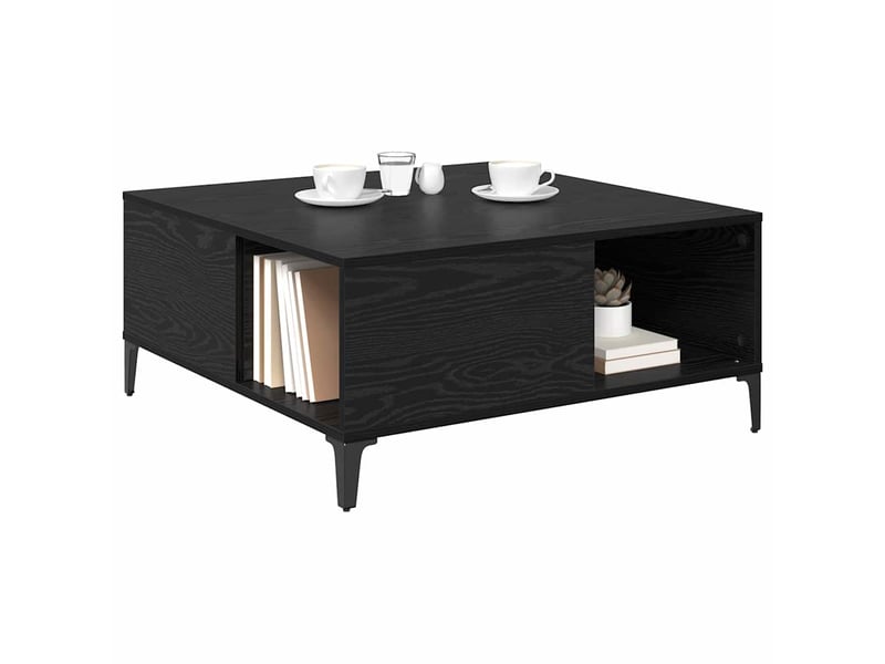  Table basse - table de salon - table à thé chêne noir 80 x 80 x 36,5 cm bois d'ingénierie  - Conforama C