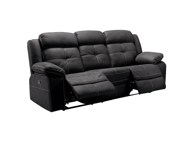  Canapé 3 places relax manuel tissu aspect peau gris - adolis ADOLIS - Conforama C