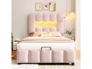 Lit coffre 90x200 cm coloris rose