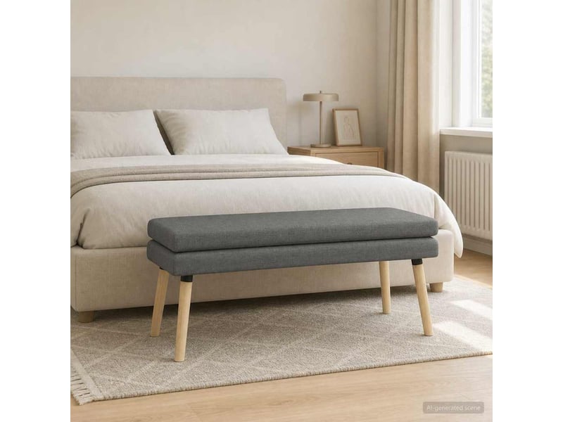  Banc d'entrée, banc à double couche gris foncé 110x40x47 cm tissu  - Conforama D