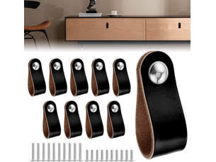 Lot de poignées de meubles en cuir, poignées de rechange pour bagages avec vis, adaptées à la cuisine, la chambre à coucher, le placard, le salon