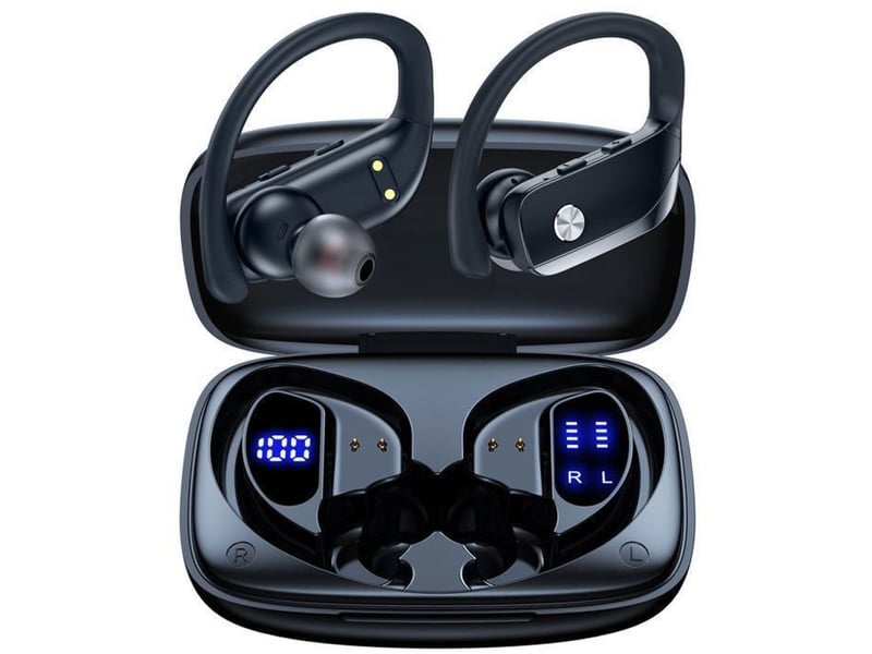  Ecouteurs bluetooth sport ipx7 noirs son stereo micro led 48h type-c  - Conforama A